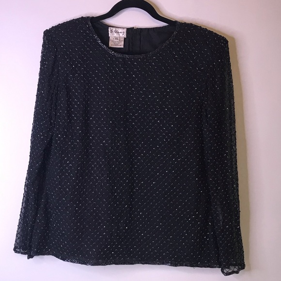 Stenay Tops - Vintage Black Stenay 100% Silk Blouse